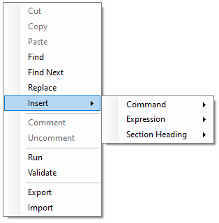 Studio Context Menu with submenu